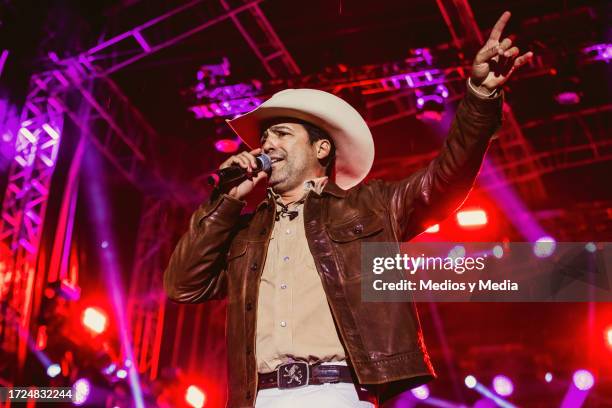 Bobby Pulido performing during a show as part of the 'Nortex Festival 2023' at Estadio Mobil Super on October 7, 2023 in Monterrey, Mexico.