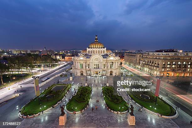 palace of fine arts in mexico city - fine art statue stock pictures, royalty-free photos & images