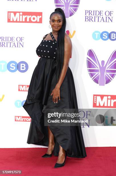 Oti Mabuse arrives at the Pride Of Britain Awards 2023 at Grosvenor House on October 08, 2023 in London, England.