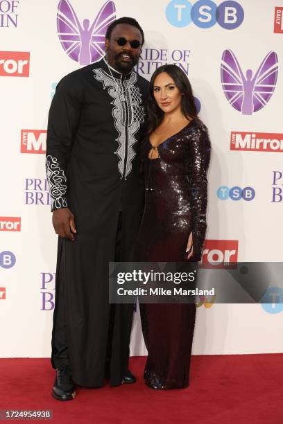 Dereck Chisora arrives at the Pride Of Britain Awards 2023 at Grosvenor House on October 08, 2023 in London, England.