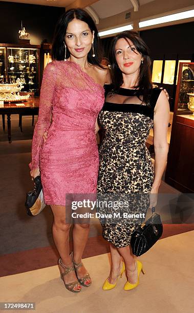 Yasmin Mills and Chloe Franses attend The Masterpiece Midsummer Party in aid of Marie Curie Cancer Care, hosted by Heather Kerzner, at The Royal...