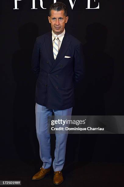 Stefano Tonchi attends the Giorgio Armani Prive show as part of Paris Fashion Week Haute-Couture Fall/Winter 2013-2014 at Theatre National de...