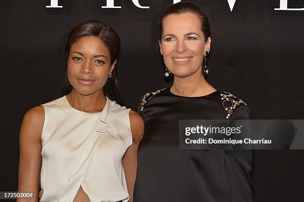 Naomie Harris and Roberta Armani attend the Giorgio Armani Prive show as part of Paris Fashion Week Haute-Couture Fall/Winter 2013-2014 at Theatre...