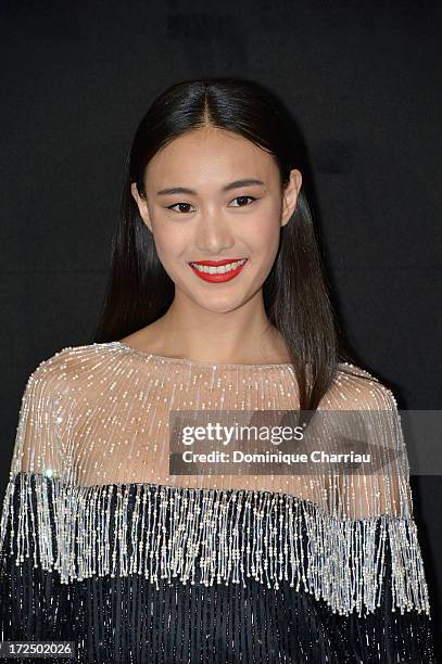 Shu Pei Qin attends the Giorgio Armani Prive show as part of Paris Fashion Week Haute-Couture Fall/Winter 2013-2014 at Theatre National de Chaillot...