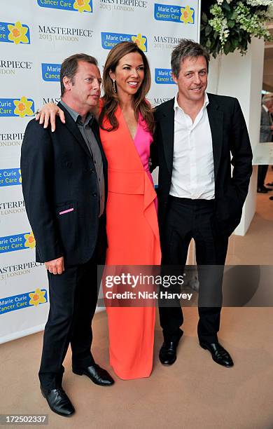 Matthew Freud, Heather Kerzner and Hugh Grant attend the Masterpiece Midsummer Party in aid of Marie Curie at The Royal Hospital Chelsea on July 2,...
