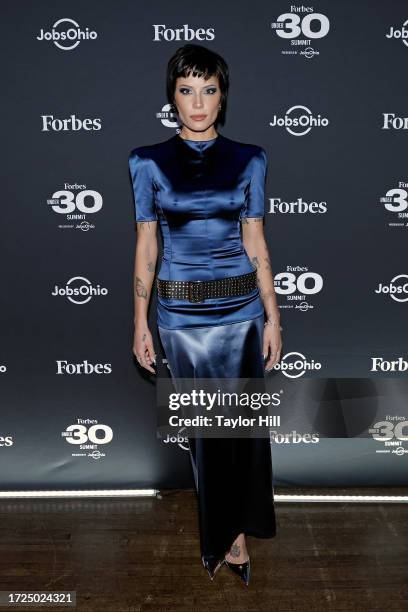 Halsey attends the Forbes 30 Under 30 Summit at Cleveland Public Auditorium on October 08, 2023 in Cleveland, Ohio.