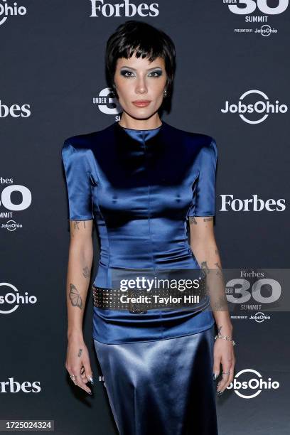 Halsey attends the Forbes 30 Under 30 Summit at Cleveland Public Auditorium on October 08, 2023 in Cleveland, Ohio.