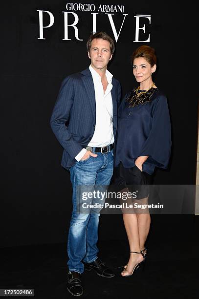 Emmanuel-Philibert de Savoie and Clotilde Courau attend the Giorgio Armani Prive show as part of Paris Fashion Week Haute-Couture Fall/Winter...