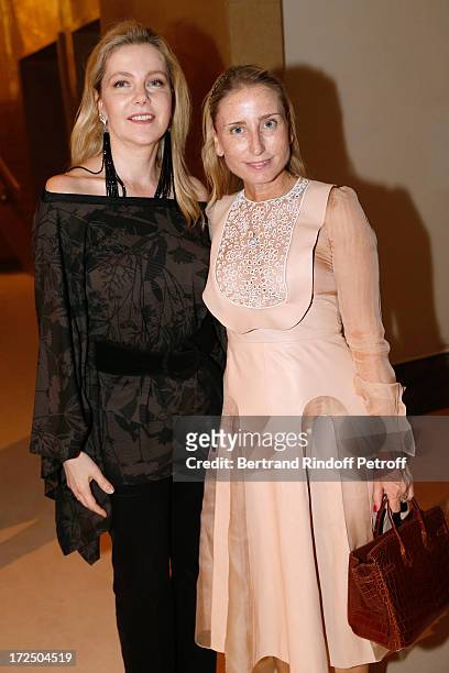 Wife of Italia Ambassador Giada Magliano and Paola D'Assche attend the Giorgio Armani Prive show as part of Paris Fashion Week Haute-Couture...