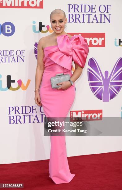 Amy Dowden arrives at the Pride Of Britain Awards 2023 at Grosvenor House on October 08, 2023 in London, England.