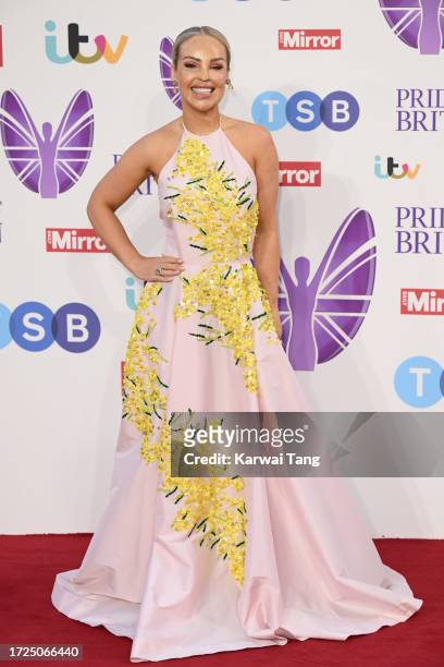 Katie Piper arrives at the Pride Of Britain Awards 2023 at Grosvenor House on October 08, 2023 in London, England.