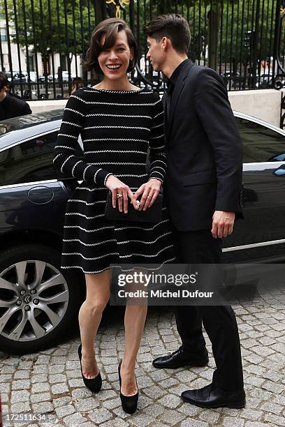 Milla Jovovich arrives at the Bulgari The Diva Event In Paris at Hotel Potocki on July 2, 2013 in Paris, France.