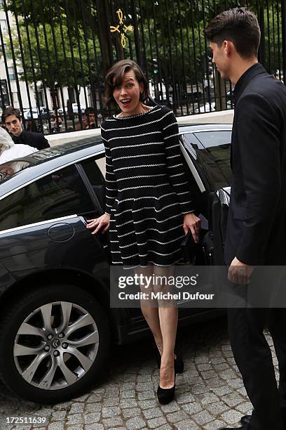 Milla Jovovich arrives at the Bulgari The Diva Event In Paris at Hotel Potocki on July 2, 2013 in Paris, France.