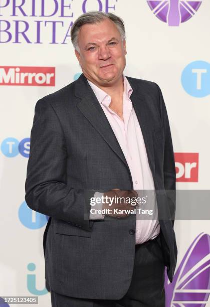 Ed Balls arrives at the Pride Of Britain Awards 2023 at Grosvenor House on October 08, 2023 in London, England.