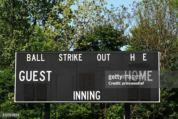 baseball scoreboard - baseball scoreboard stock pictures, royalty-free photos & images
