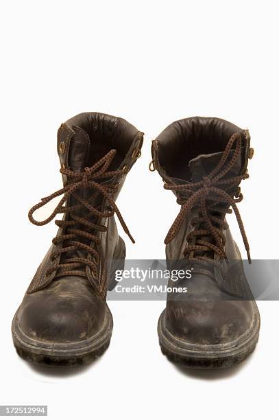 working boots ready to go - steel toe stock pictures, royalty-free photos & images