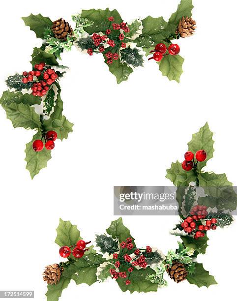 christmas ornament - floral garland stock pictures, royalty-free photos & images