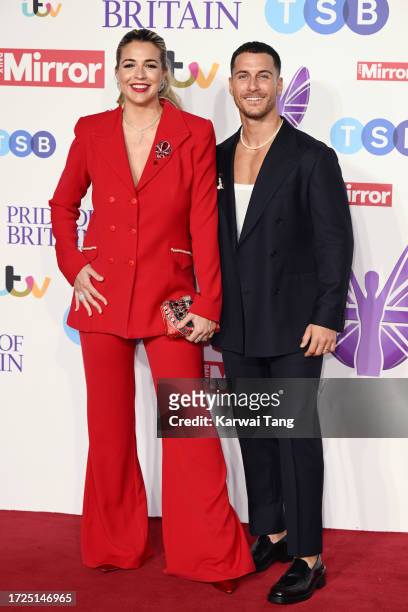 Gemma Atkinson and Gorka Márquez arrive at the Pride Of Britain Awards 2023 at Grosvenor House on October 08, 2023 in London, England.
