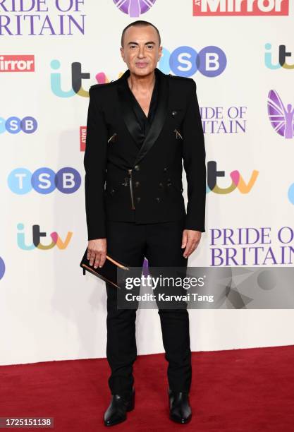 Julien Macdonald arrives at the Pride Of Britain Awards 2023 at Grosvenor House on October 08, 2023 in London, England.
