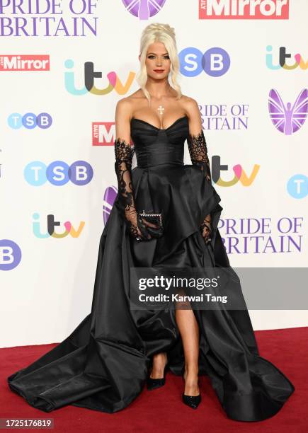 Danielle Harold arrives at the Pride Of Britain Awards 2023 at Grosvenor House on October 08, 2023 in London, England.