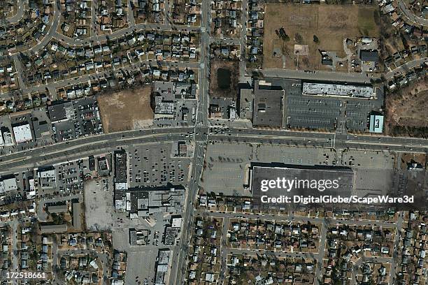 This is a Satellite Image close up view of Levittown, New York. Imagery captured February 8th, 2010.