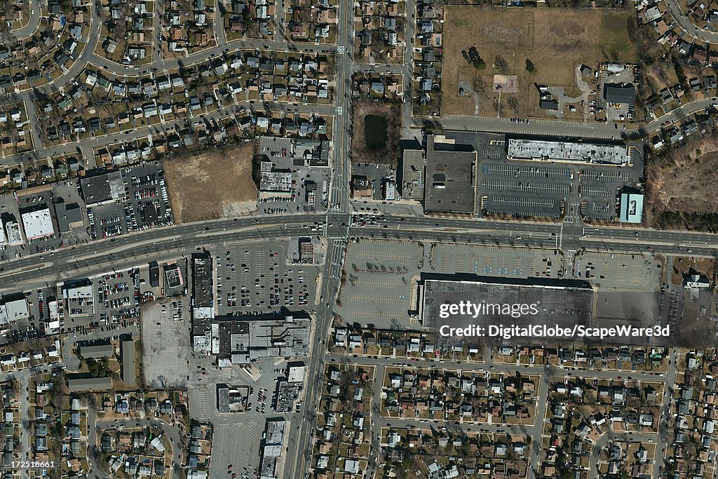 This is a Satellite Image close up view of Levittown, New York.