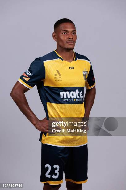 Daniel Hall poses during a Central Coast Mariners A-League Men's headshots session at Breakers Country Club on September 14, 2023 in Gosford,...