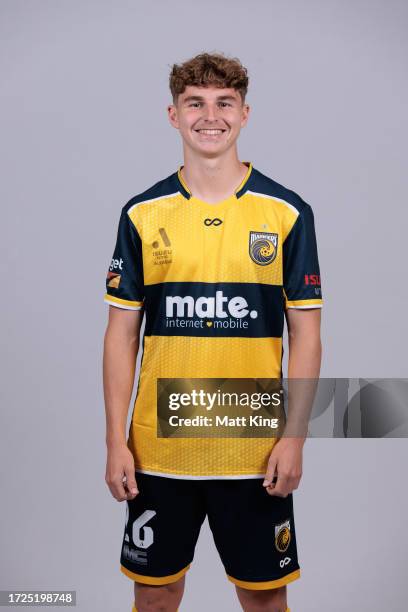 Bradley Tapp poses during a Central Coast Mariners A-League Men's headshots session at Breakers Country Club on September 14, 2023 in Gosford,...