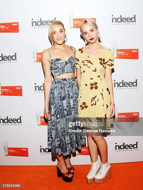 Mia Moretti and violinist Caitlin Moe attend Indeed Laboratories official U.S. Launch party at No. 8 Nightclub . New York City's beauty elite were in...