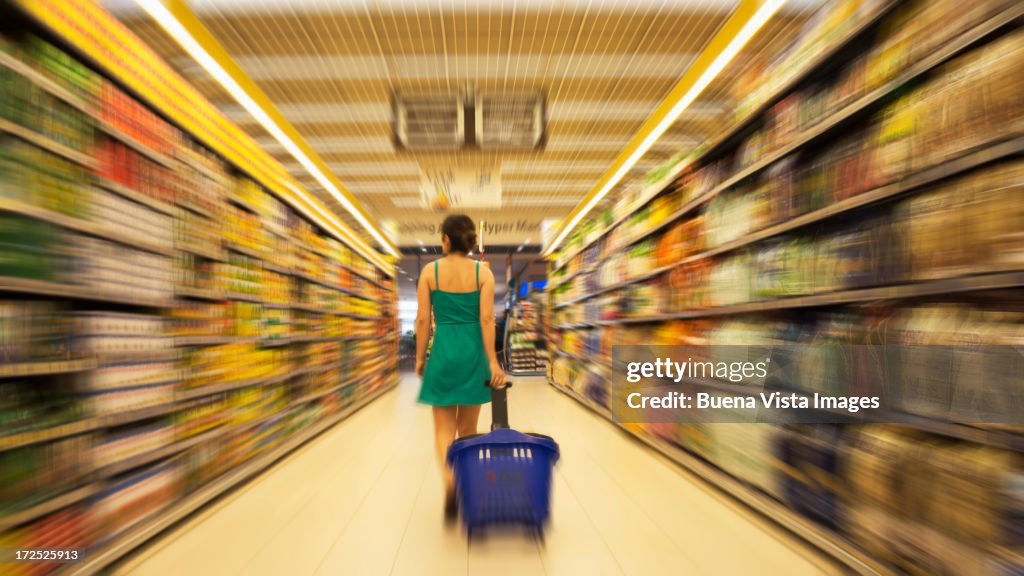 Woman in supermarket