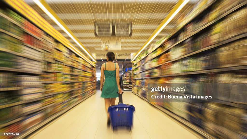 Woman in supermarket
