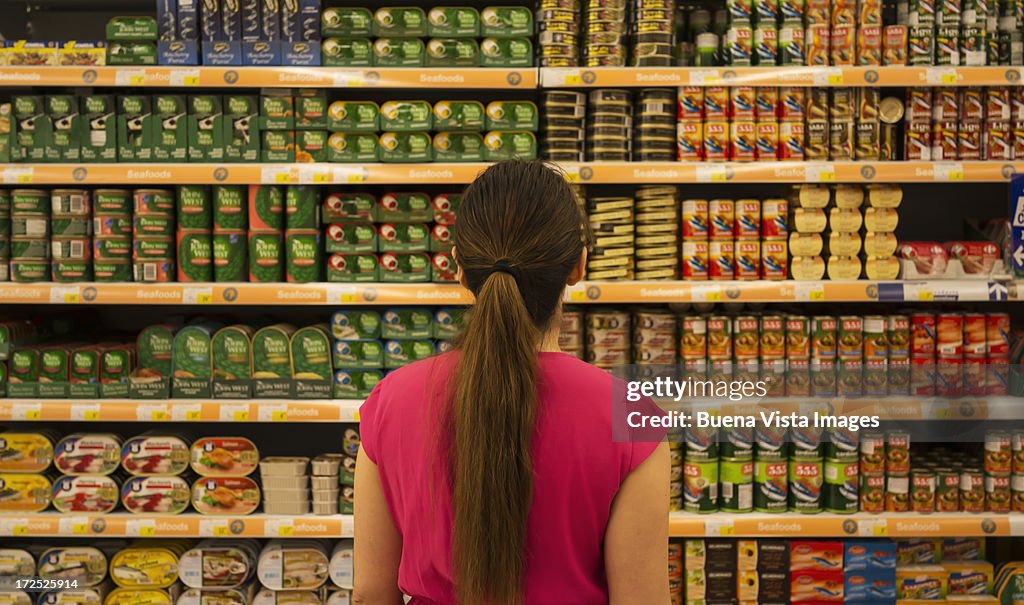 Woman in supermarket