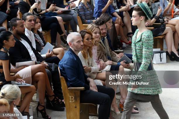 Mel Ottenberg, Rihanna and Natalia Vodianova attend the Chanel show as part of Paris Fashion Week Haute-Couture Fall/Winter 2013-2014 at Grand Palais...