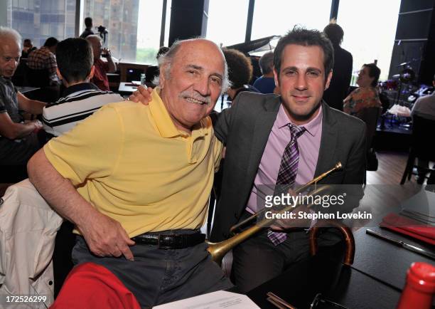 Music producer Tommy LiPuma and jazz musician Dominick Farinacci pose for a photo before the performance of Dominick Farinacci at Jazz at Lincoln...