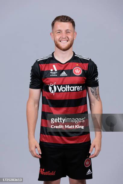 Anthony Pantazopoulos poses during a Western Sydney Wanderers A-League Men's headshots session at CommBank Stadium on September 27, 2023 in Sydney,...