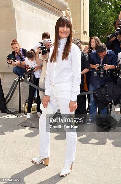 Caroline de Maigret attends the Chanel show as part of Paris Fashion Week Haute-Couture Fall/Winter 2013-2014 at the Grand Palais on July 2, 2013 in...