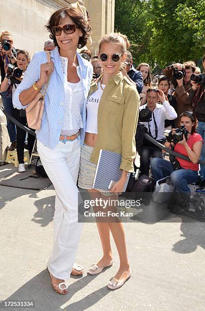 Ines De La Fressange and her daughter Violette d' Urso attend the Chanel show as part of Paris Fashion Week Haute-Couture Fall/Winter 2013-2014 at...