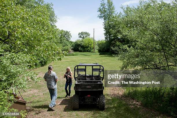 Ted and his wife Shemane Nugent shoot guns on their 1,200 acre ranch in Concord, Michigan on June 6, 2013. Ted said when he was younger he spent his...