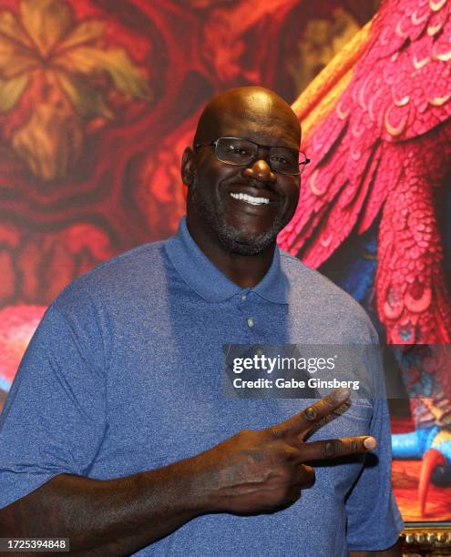 Shaquille O'Neal attends the debut of Shaq's Fantasy Lab Las Vegas at the Fashion Show mall on October 08, 2023 in Las Vegas, Nevada.