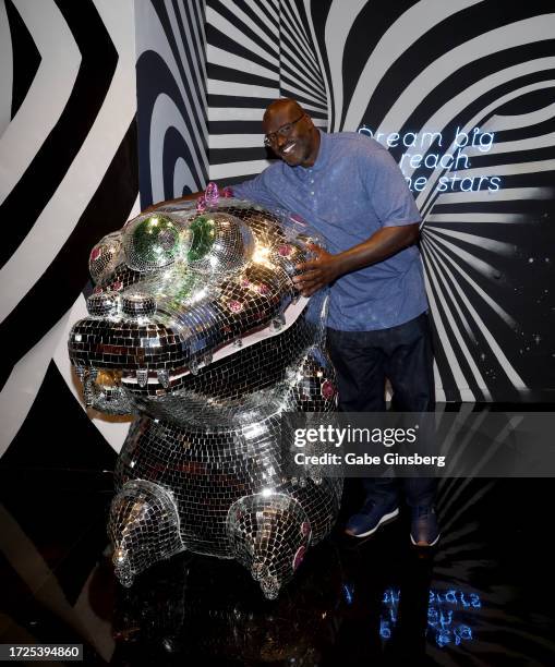 Shaquille O'Neal attends the debut of Shaq's Fantasy Lab Las Vegas at the Fashion Show mall on October 08, 2023 in Las Vegas, Nevada.