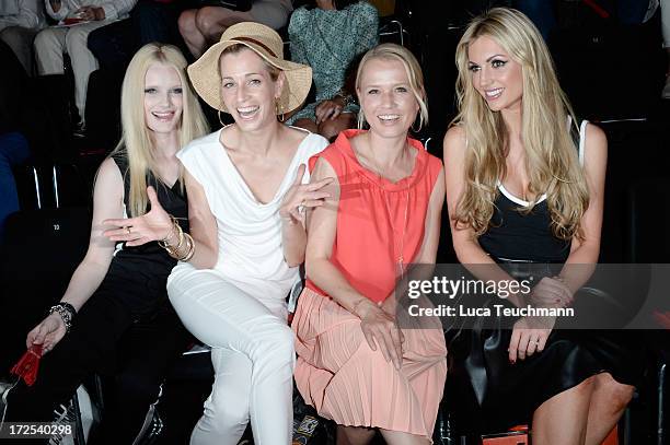 Mirja du Mont, Tina Bordihn, Nova Meierhenrich and Rosanna Davison attend the Minx By Eva Lutz Show during the Mercedes-Benz Fashion Week...