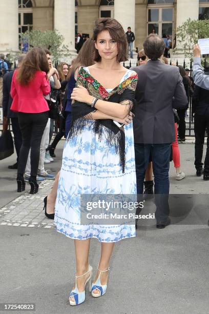 Miroslava Duma attends the Elie Saab show as part of Paris Fashion Week Haute-Couture Fall/Winter 2013-2014 at Palais Brongniart on July 3, 2013 in...