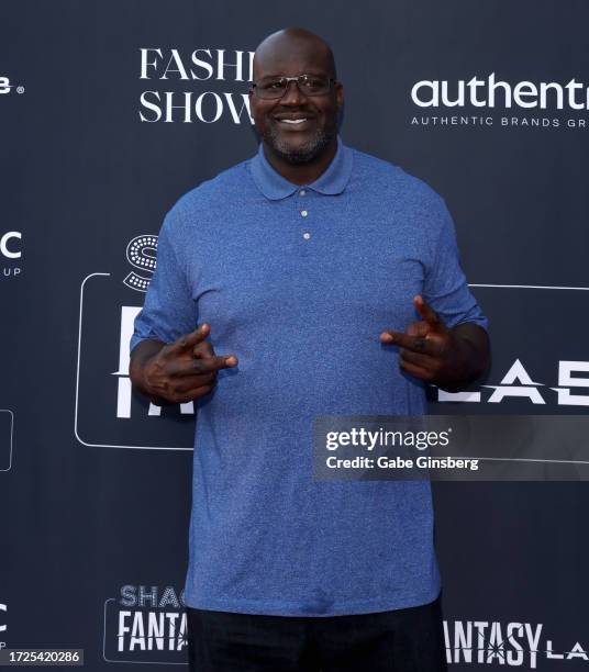 Shaquille O'Neal attends the debut of Shaq's Fantasy Lab Las Vegas at the Fashion Show mall on October 08, 2023 in Las Vegas, Nevada.