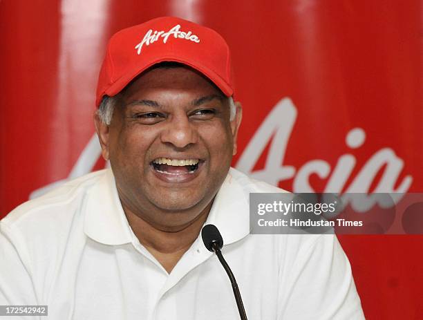 AirAsia CEO Tony Fernandes during a media interaction on July 3, 2013 in New Delhi, India. Foreign Investment Promotion Board cleared a proposal for...