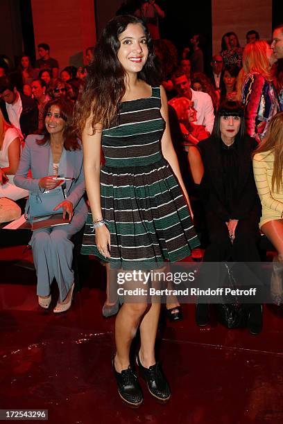 Nour Fares attends the Elie Saab show as part of Paris Fashion Week Haute-Couture Fall/Winter 2013-2014 at Palais Brongniart on July 3, 2013 in...