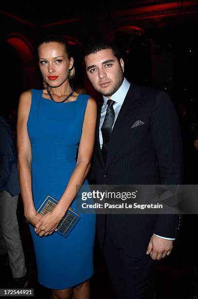 Petra Nemcova and Elie Jr Saab attend the Elie Saab show as part of Paris Fashion Week Haute-Couture Fall/Winter 2013-2014 at Palais Brongniart on...