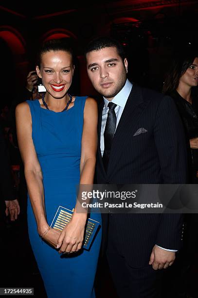 Petra Nemcova and Elie Jr Saab attend the Elie Saab show as part of Paris Fashion Week Haute-Couture Fall/Winter 2013-2014 at Palais Brongniart on...