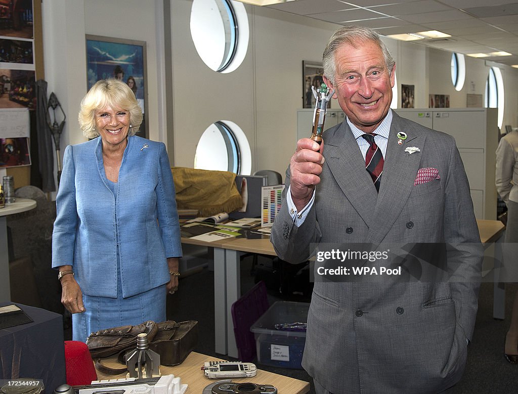 The Prince Of Wales & Duchess Of Cornwall Visit BBC Roath Lock Studios