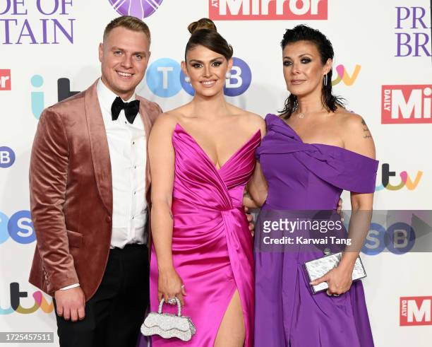 Guest, Emilie Mae Cunliffe and Kym Marsh arrive at the Pride Of Britain Awards 2023 at Grosvenor House on October 08, 2023 in London, England.