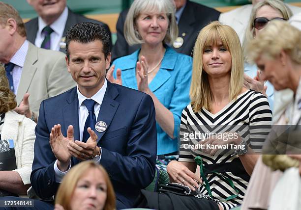 Richard Krajicek and Daphne Deckers attends Day 9 of the Wimbledon Lawn Tennis Championships at the All England Lawn Tennis and Croquet Club on July...